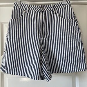 (ROLLA’S) Blue and White Striped Jean Shorts